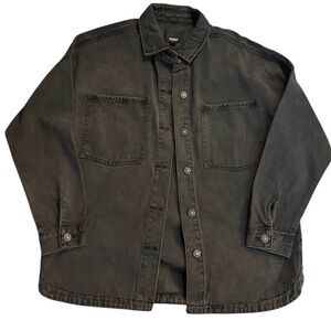 Hudson Los Angeles Womens Retro Style Soft Black Denim oversized jacket Size M